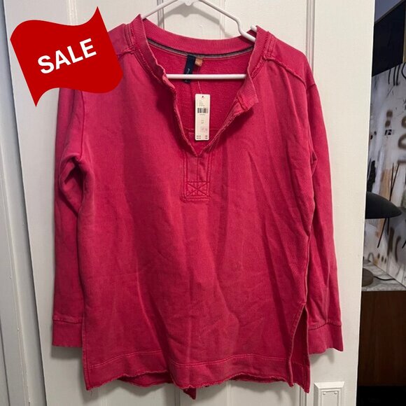 Pilcro Tops - SALE!!!  Anthropoligie pilcro sweatshirt hot pink with slits SZ XS